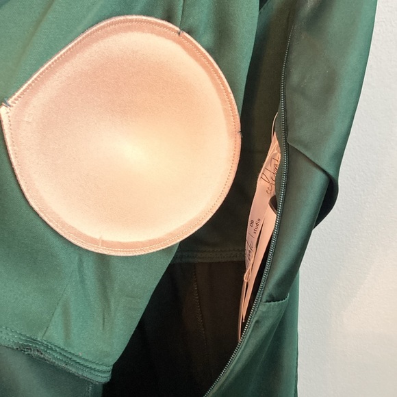 David’s bridal bridesmaid dress satin green size 10 - Picture 10 of 15